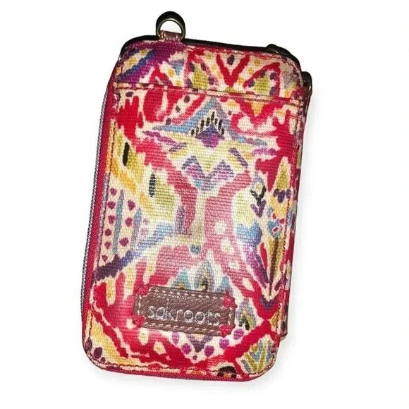 Sakroots Womens OS Red Artist Circle Vegan Zip Around Wallet - Picture 4 of 4